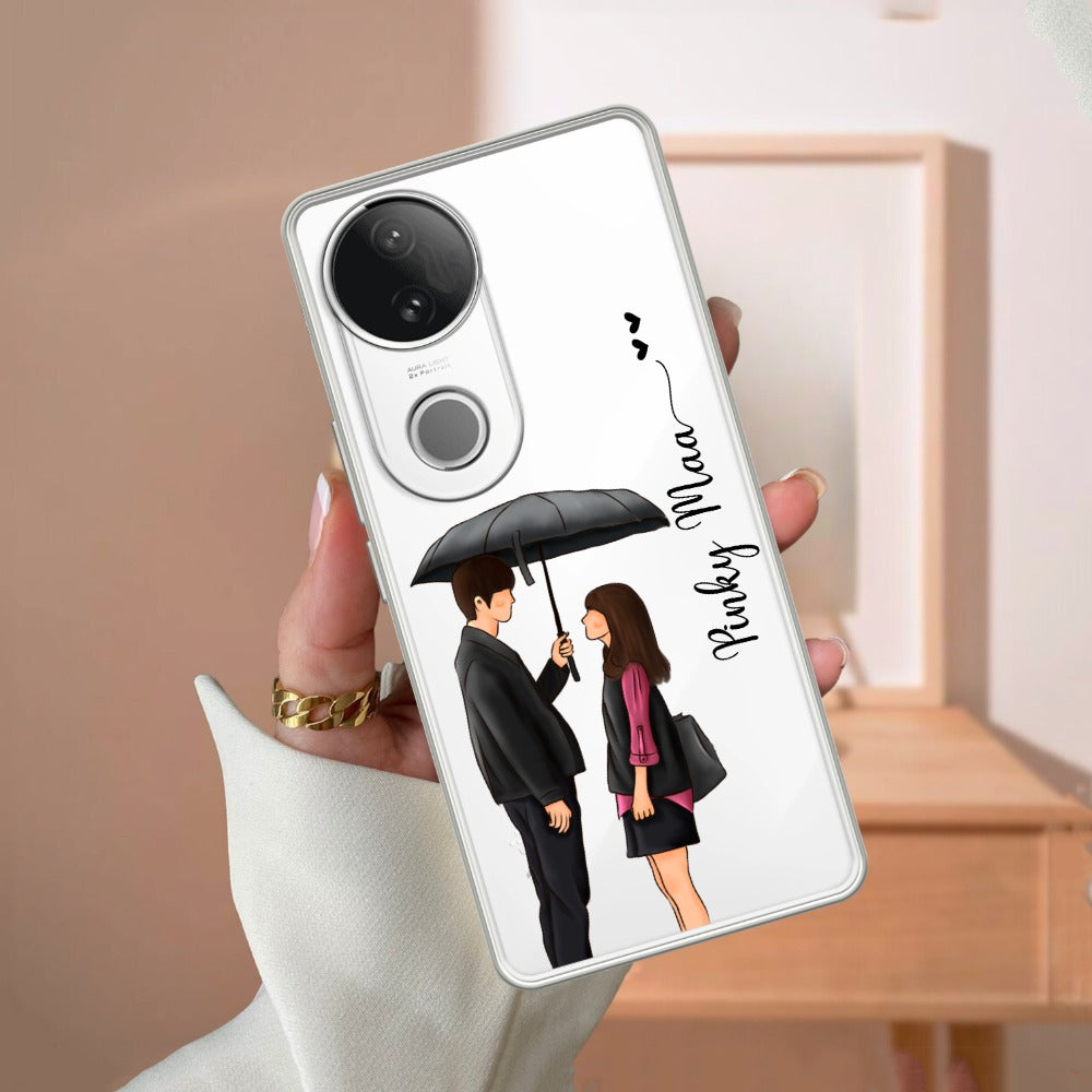 Caring Couple Customize Transparent Silicon Case For Vivo