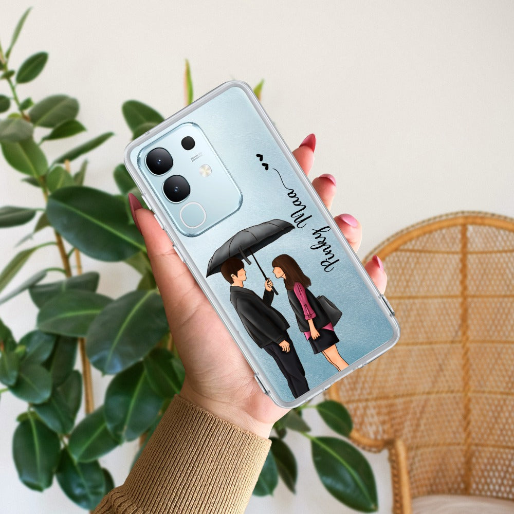 Caring Couple Customize Transparent Silicon Case For Vivo