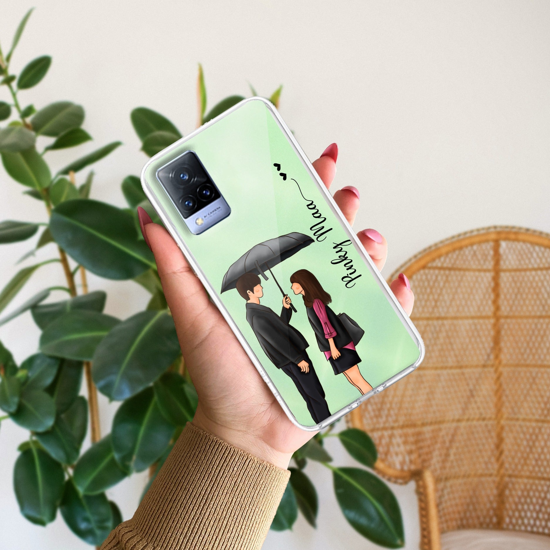 Caring Couple Customize Anti Yellow Case For Vivo V21 5G