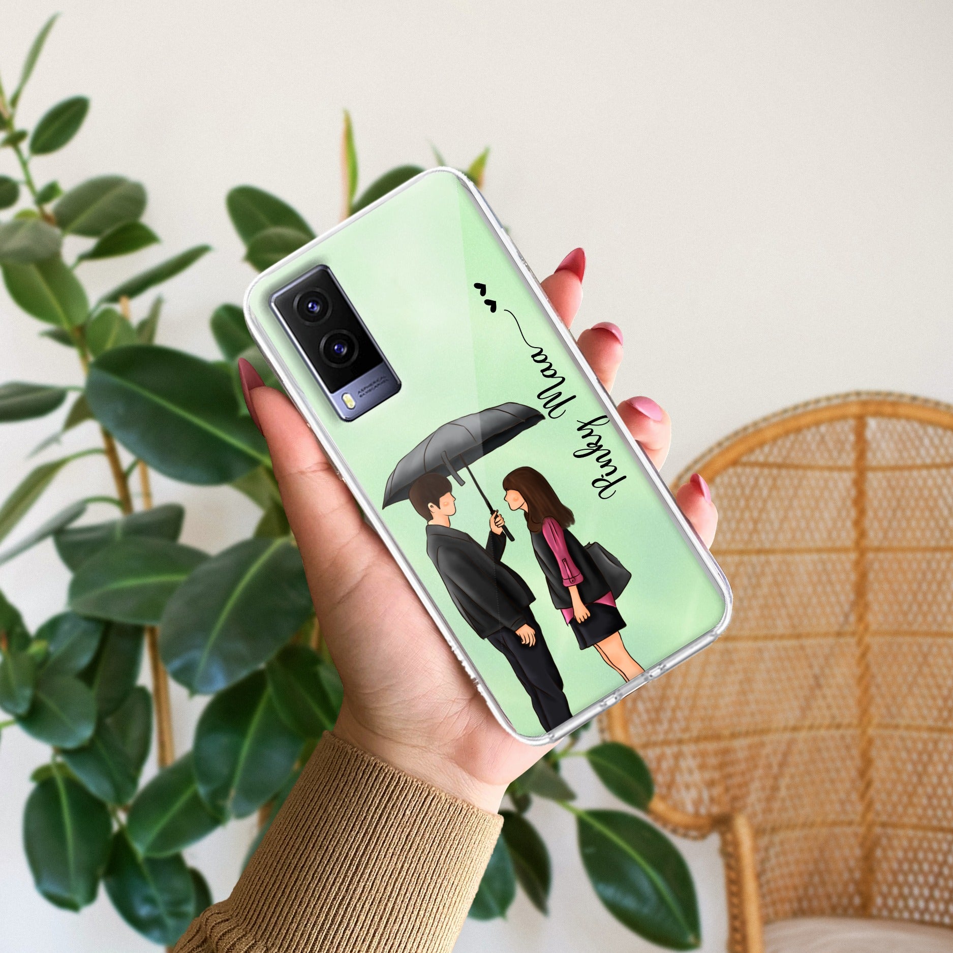 Caring Couple Customize Anti Yellow Case For Vivo V21e 5G