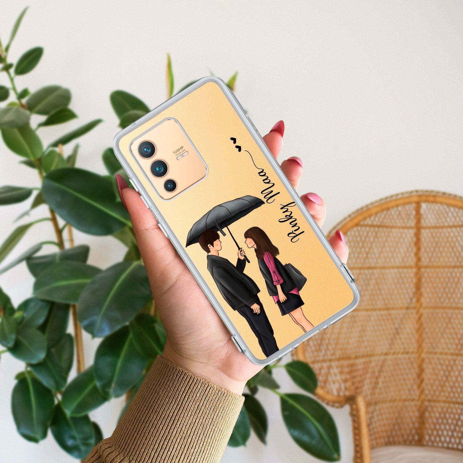 Caring Couple Customize Anti Yellow Case For Vivo V23 5G