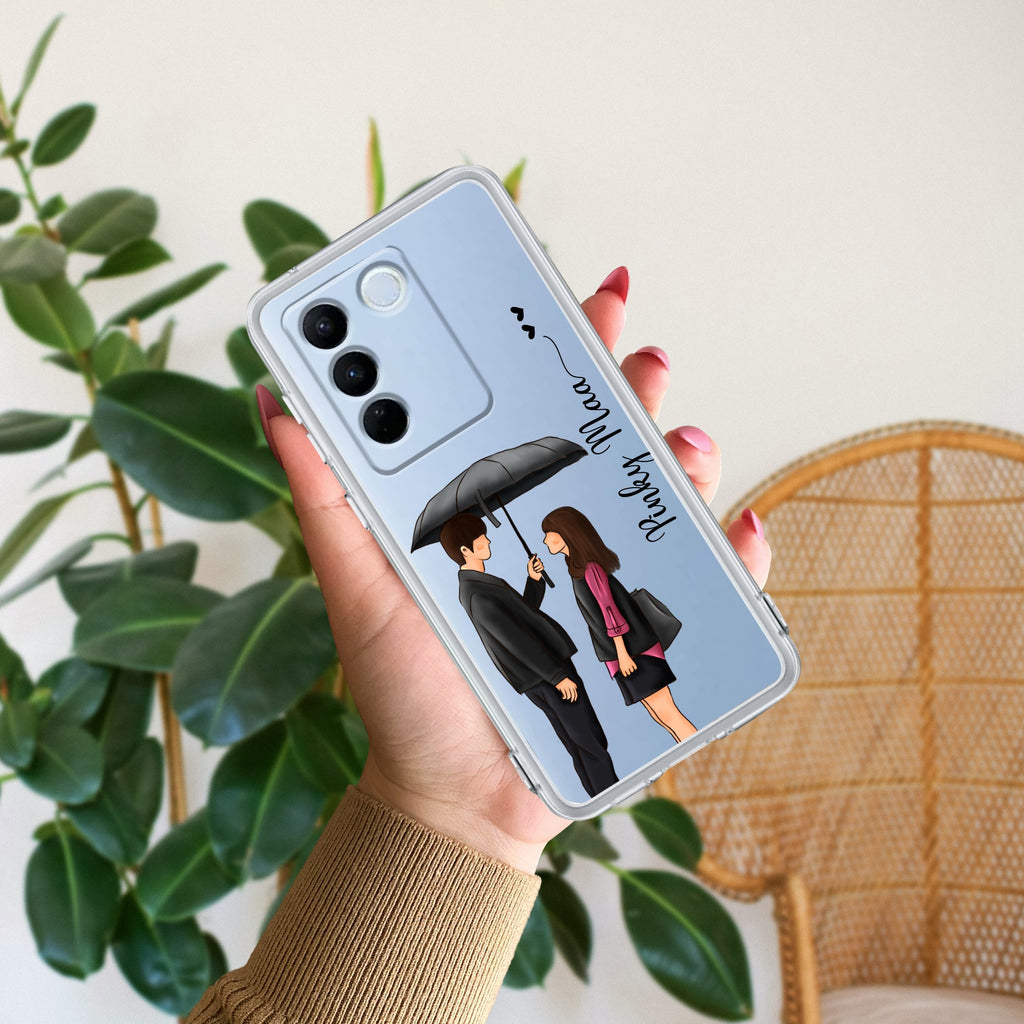 Caring Couple Customize Anti Yellow Case For Vivo V27 Pro 5G