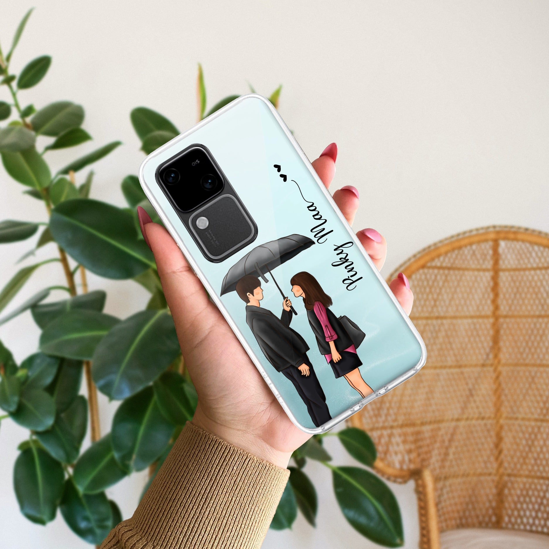 Caring Couple Customize Anti Yellow Case For Vivo V30 Pro 5G
