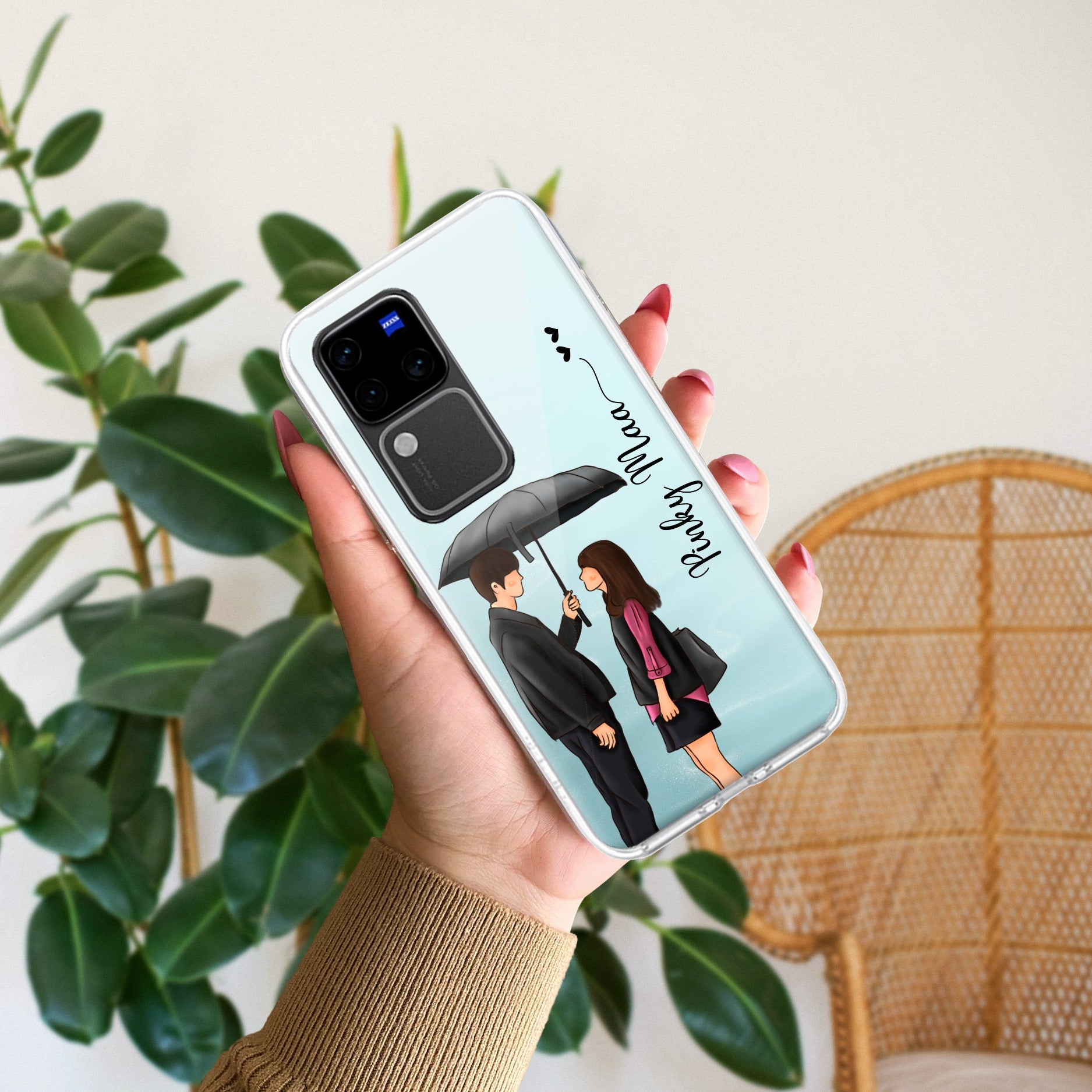 Caring Couple Customize Transparent Silicon Case For Vivo