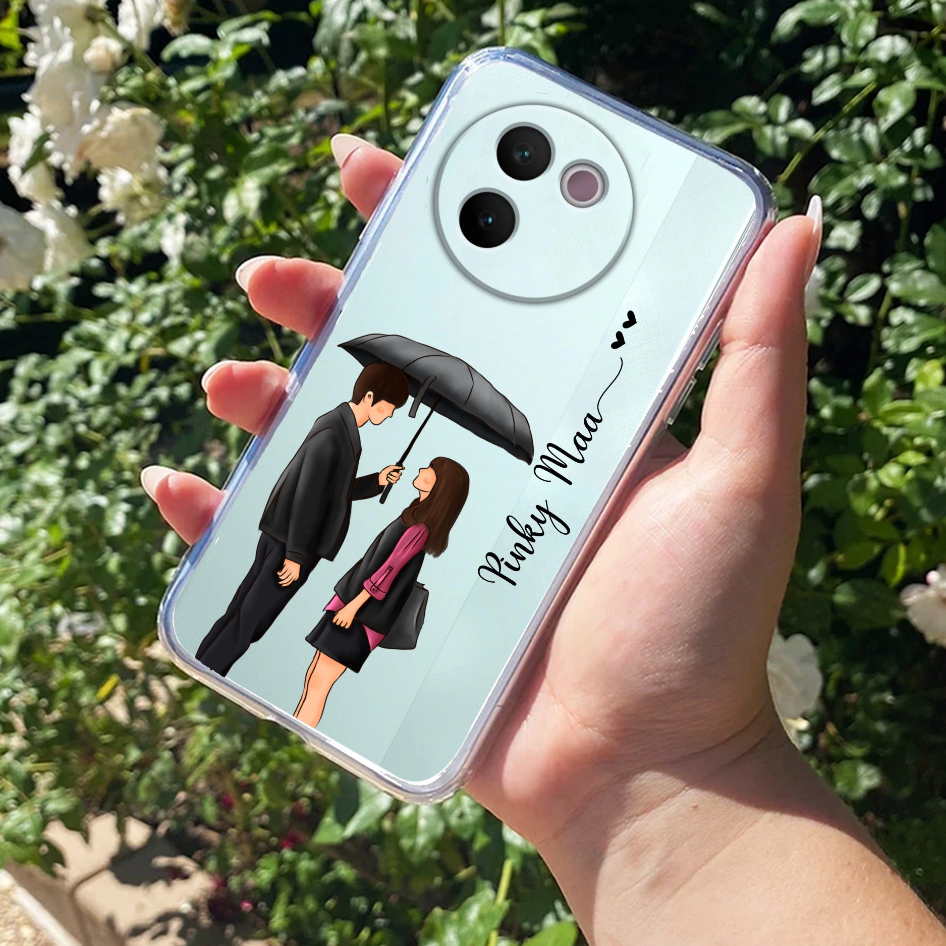 Caring Couple Customize Transparent Silicon Case For Vivo