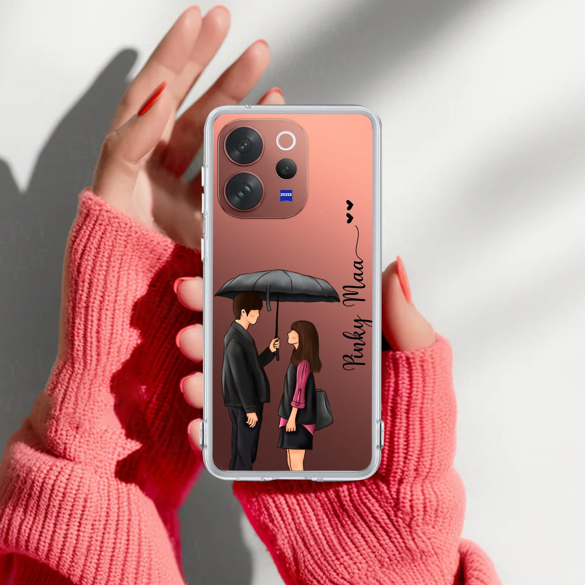 Caring Couple Customize Transparent Silicon Case For Vivo