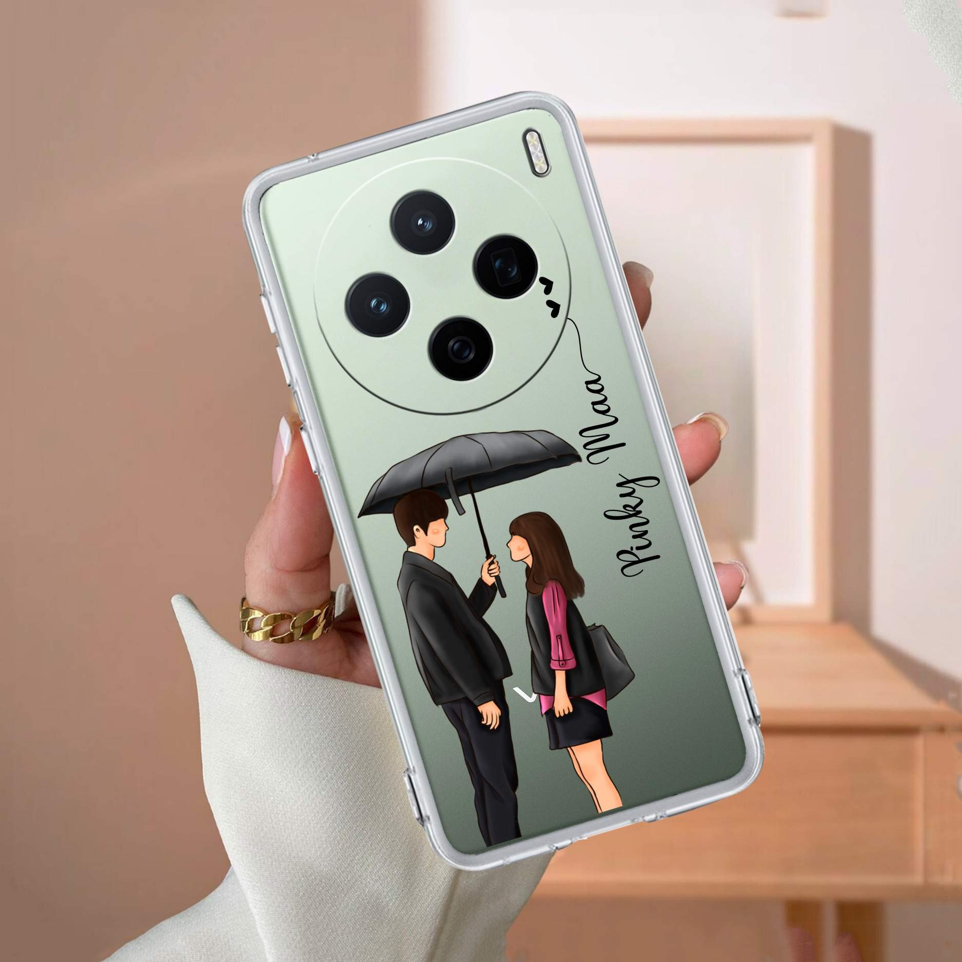 Caring Couple Customize Transparent Silicon Case For Vivo