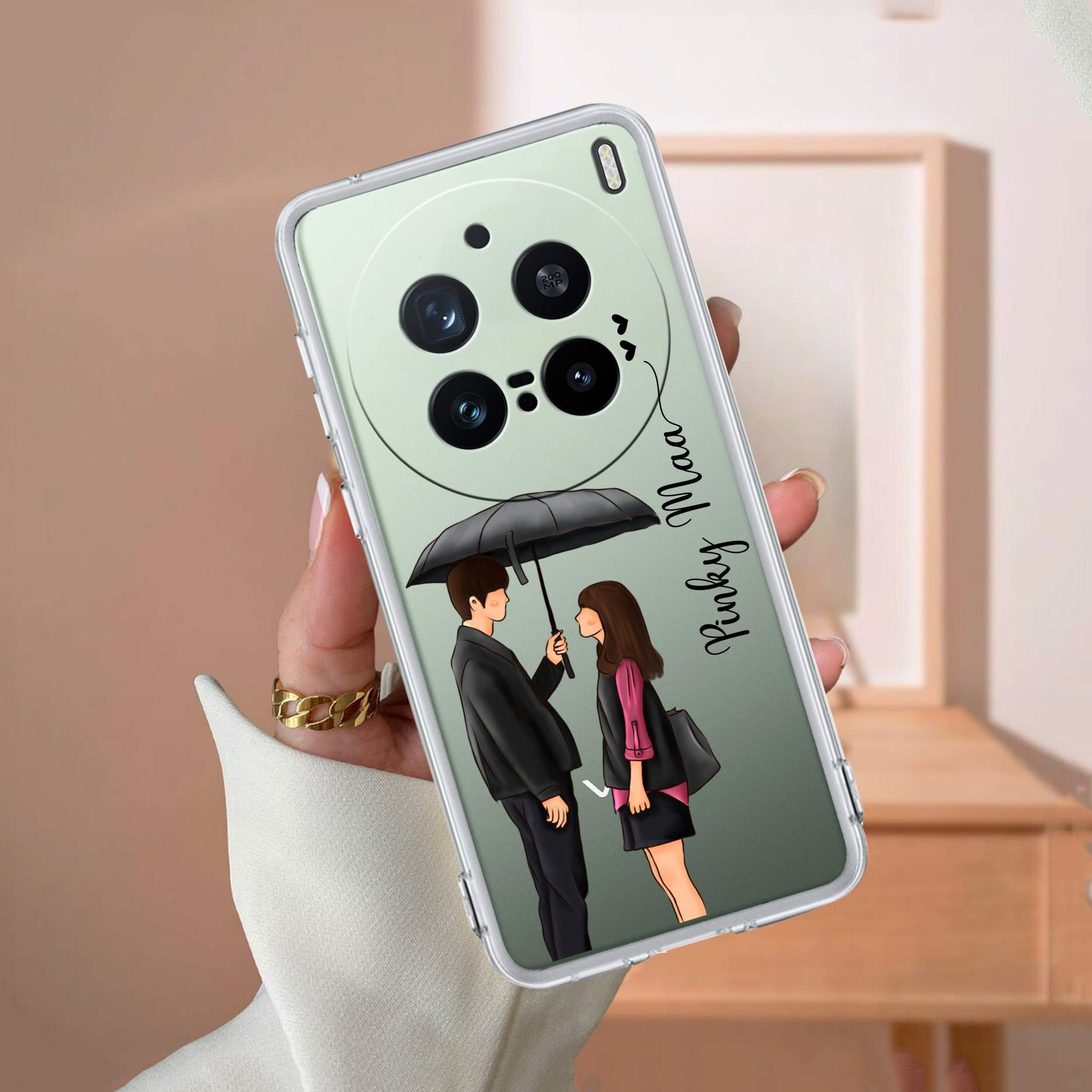 Caring Couple Customize Transparent Silicon Case For Vivo