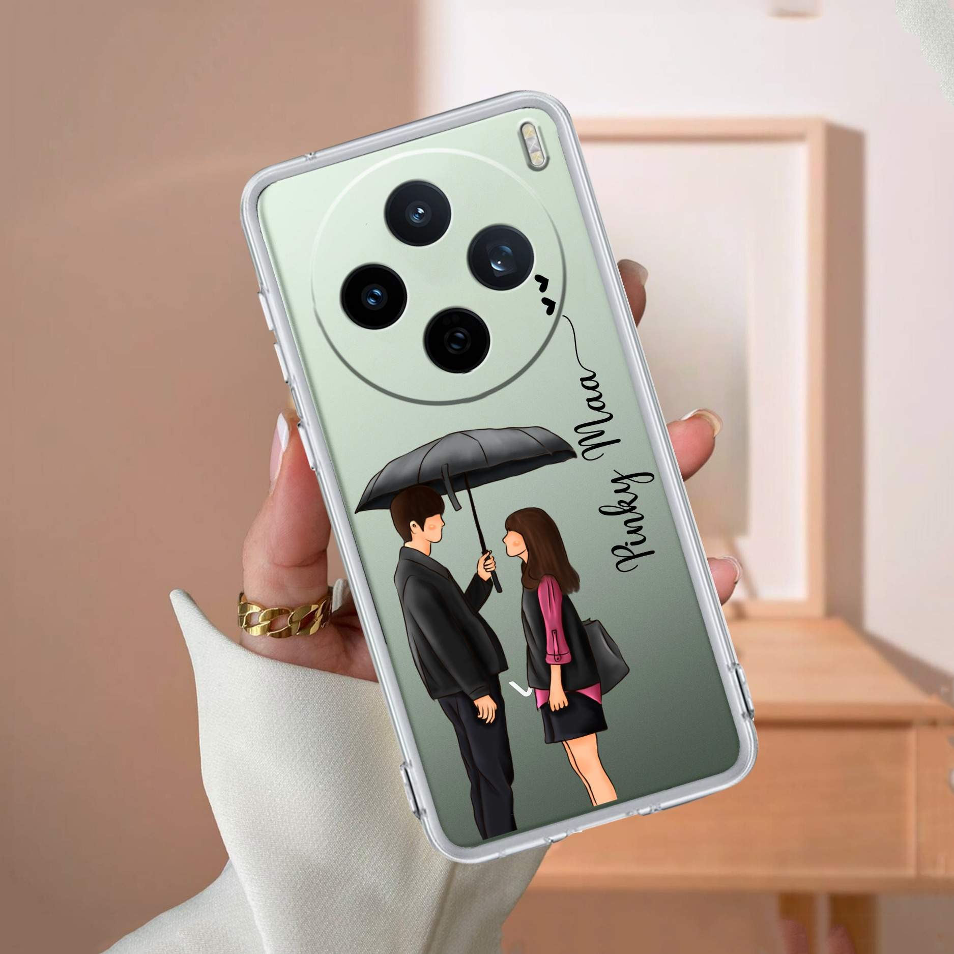 Caring Couple Customize Transparent Silicon Case For Vivo