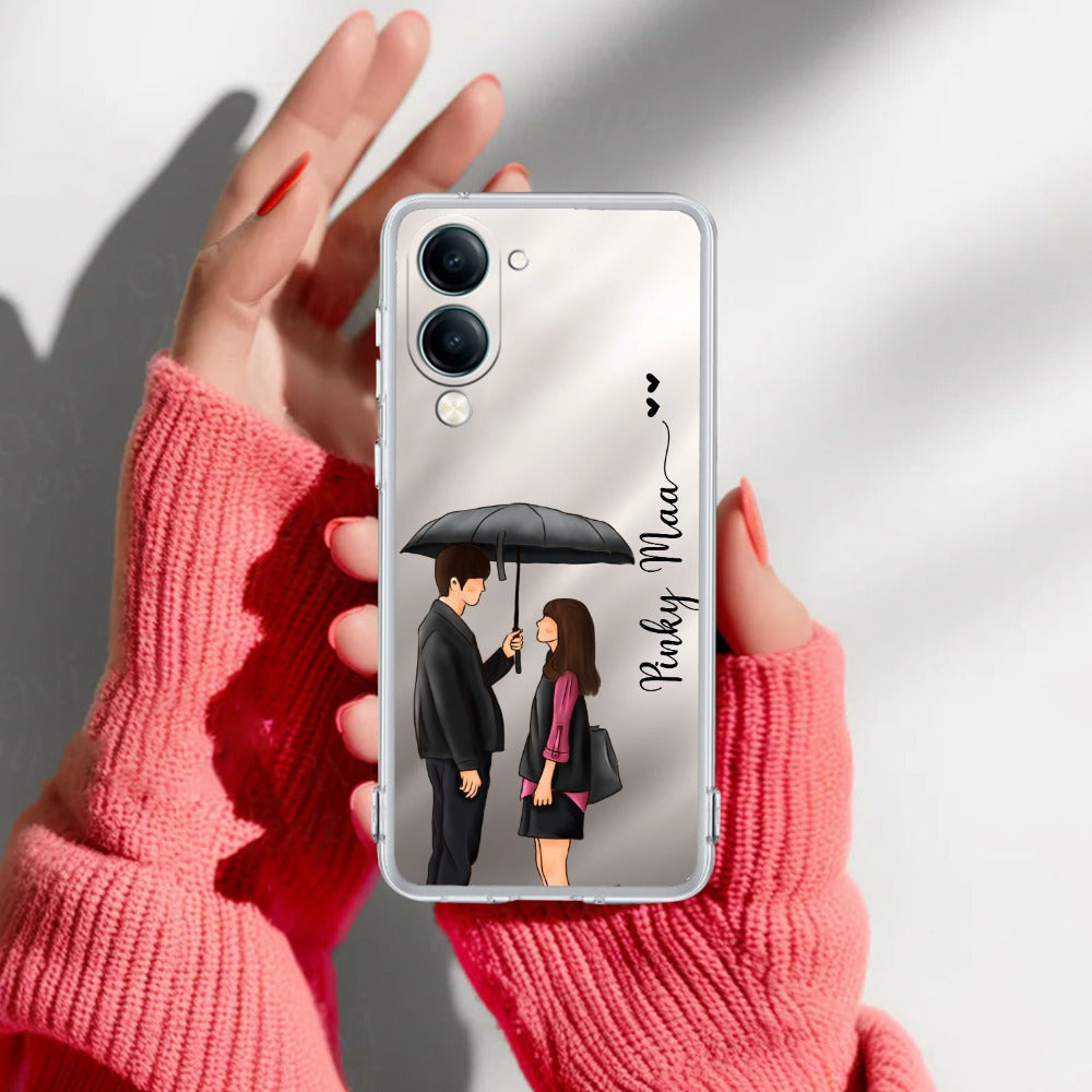 Caring Couple Customize Transparent Silicon Case For Vivo