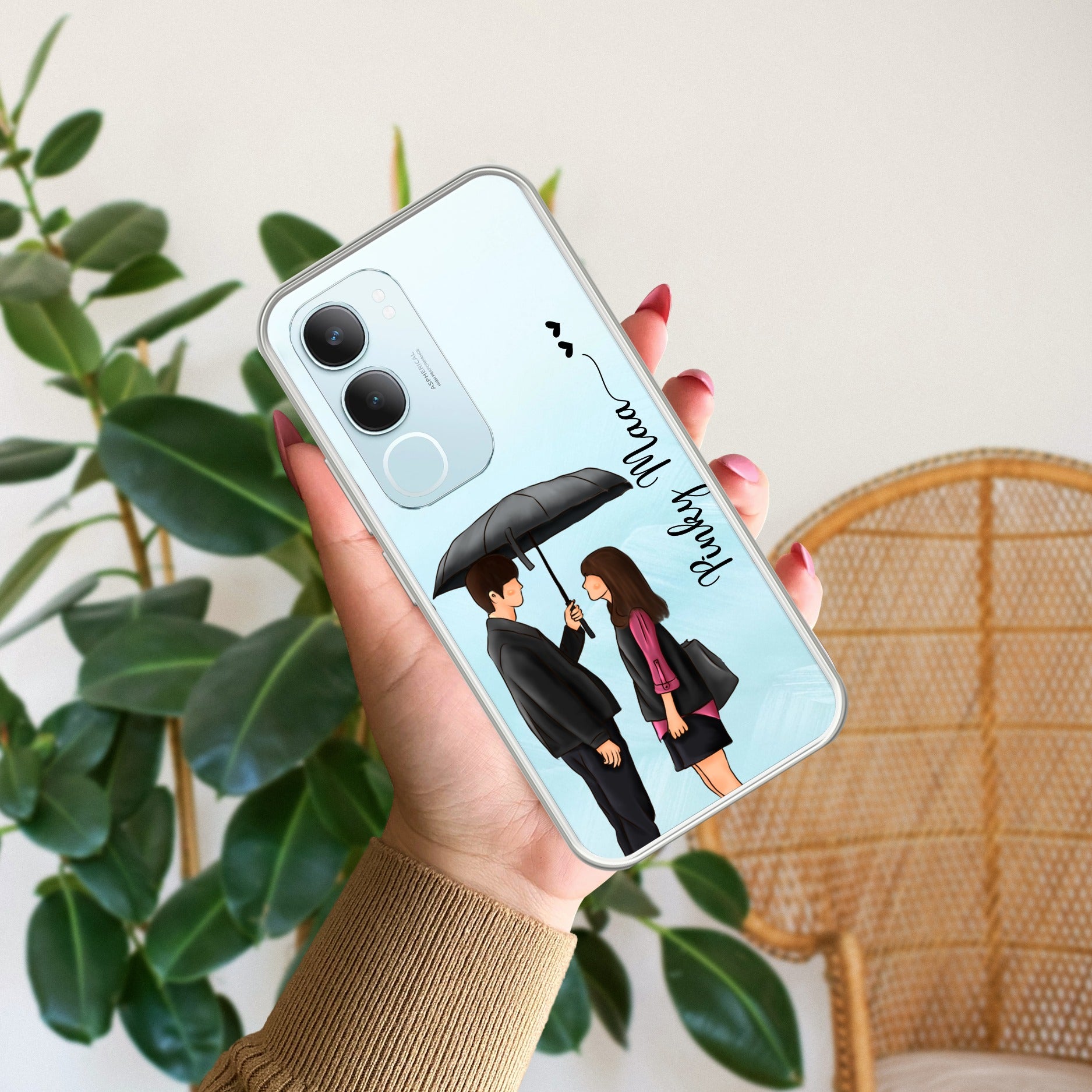 Caring Couple Customize Transparent Silicon Case For Vivo Y29 5G