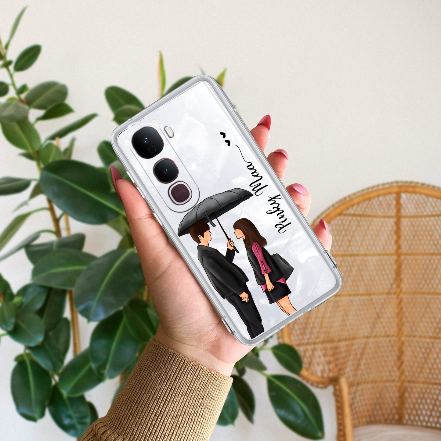 Caring Couple Customize Transparent Silicon Case For Vivo