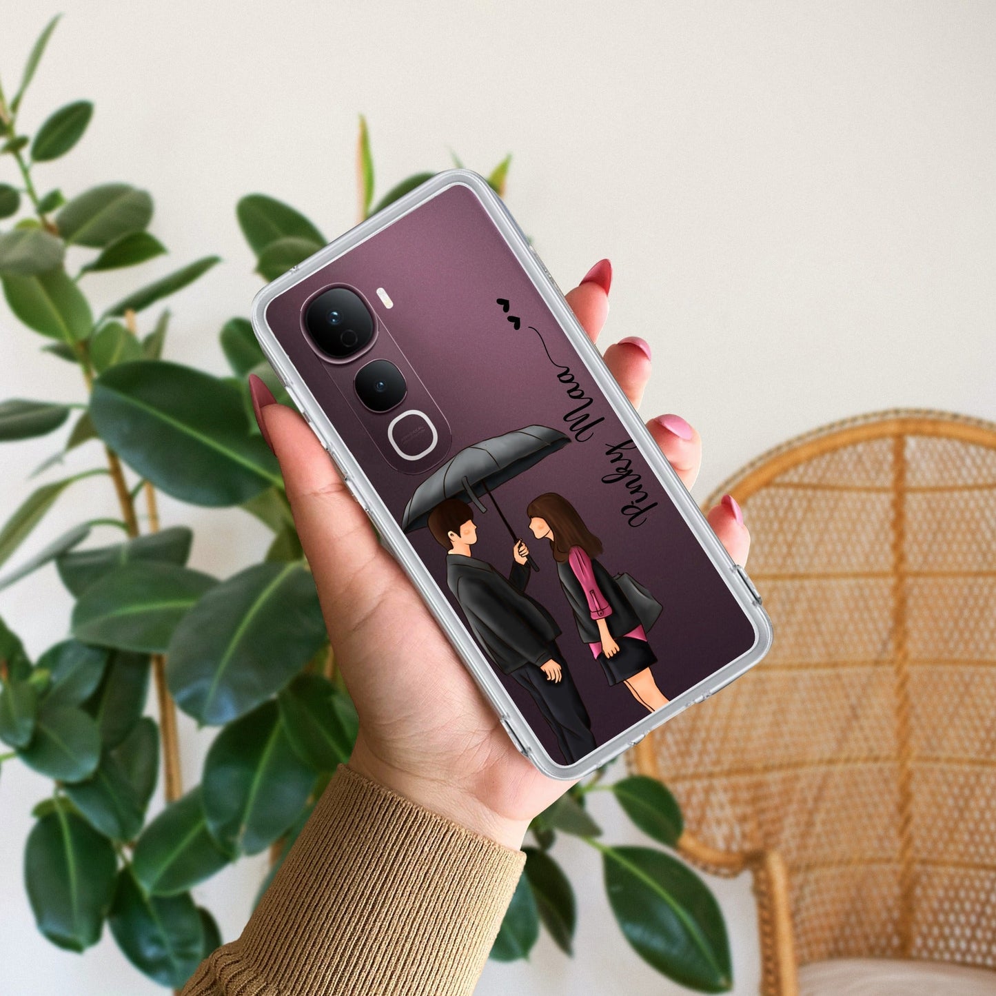 Caring Couple Customize Transparent Silicon Case For Vivo