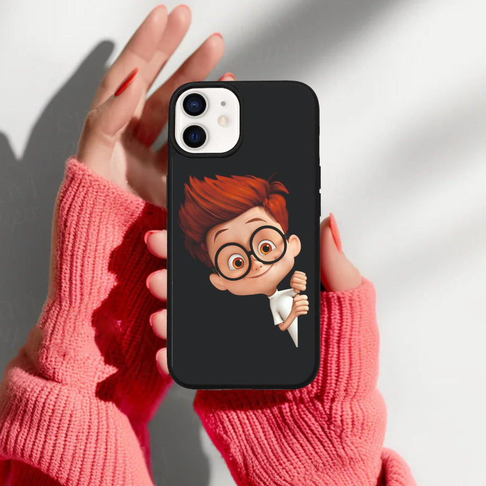 Cartoon Boy Glossy Metal Case Cover For iPhone