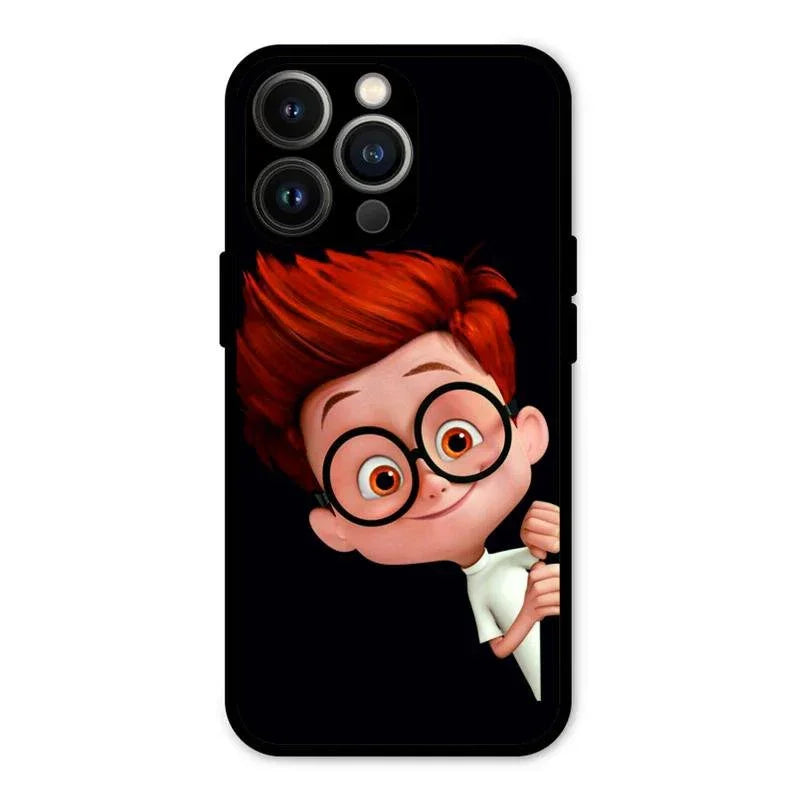 Cartoon Boy Glossy Metal Case Cover For iPhone 13 Pro Max