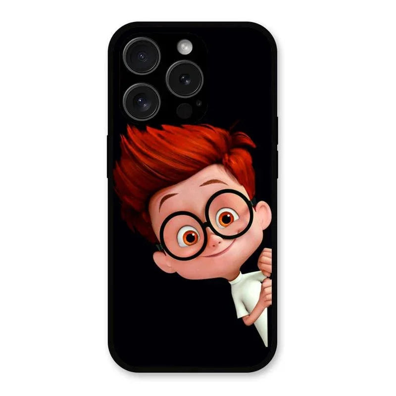 Cartoon Boy Glossy Metal Case Cover For iPhone 15 Pro Max