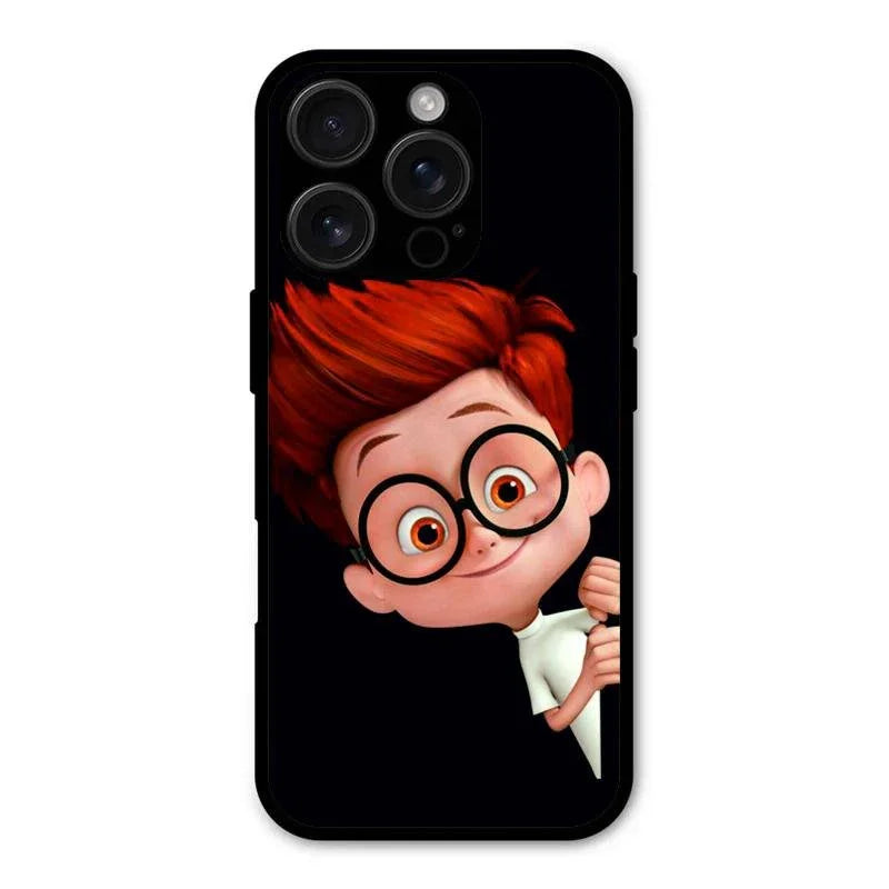 Cartoon Boy Glossy Metal Case Cover For iPhone 16 Pro