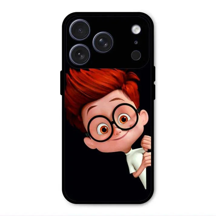 Cartoon Boy Glossy Metal Case Cover For iPhone 17 Pro Max