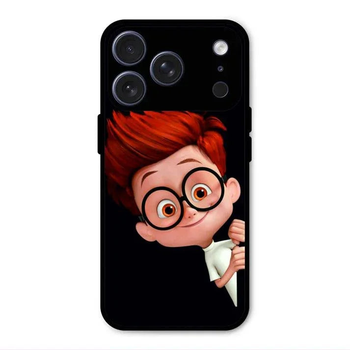 Cartoon Boy Glossy Metal Case Cover For iPhone 17 Pro