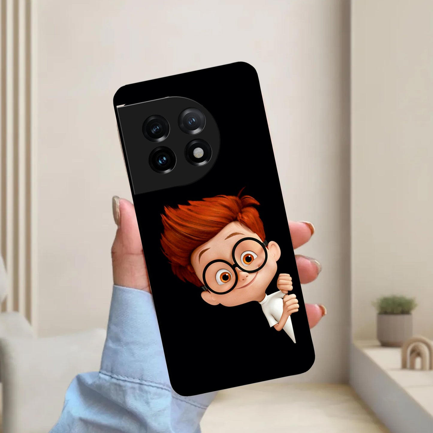 Cartoon Boy Glossy Metal Case Cover For OnePlus