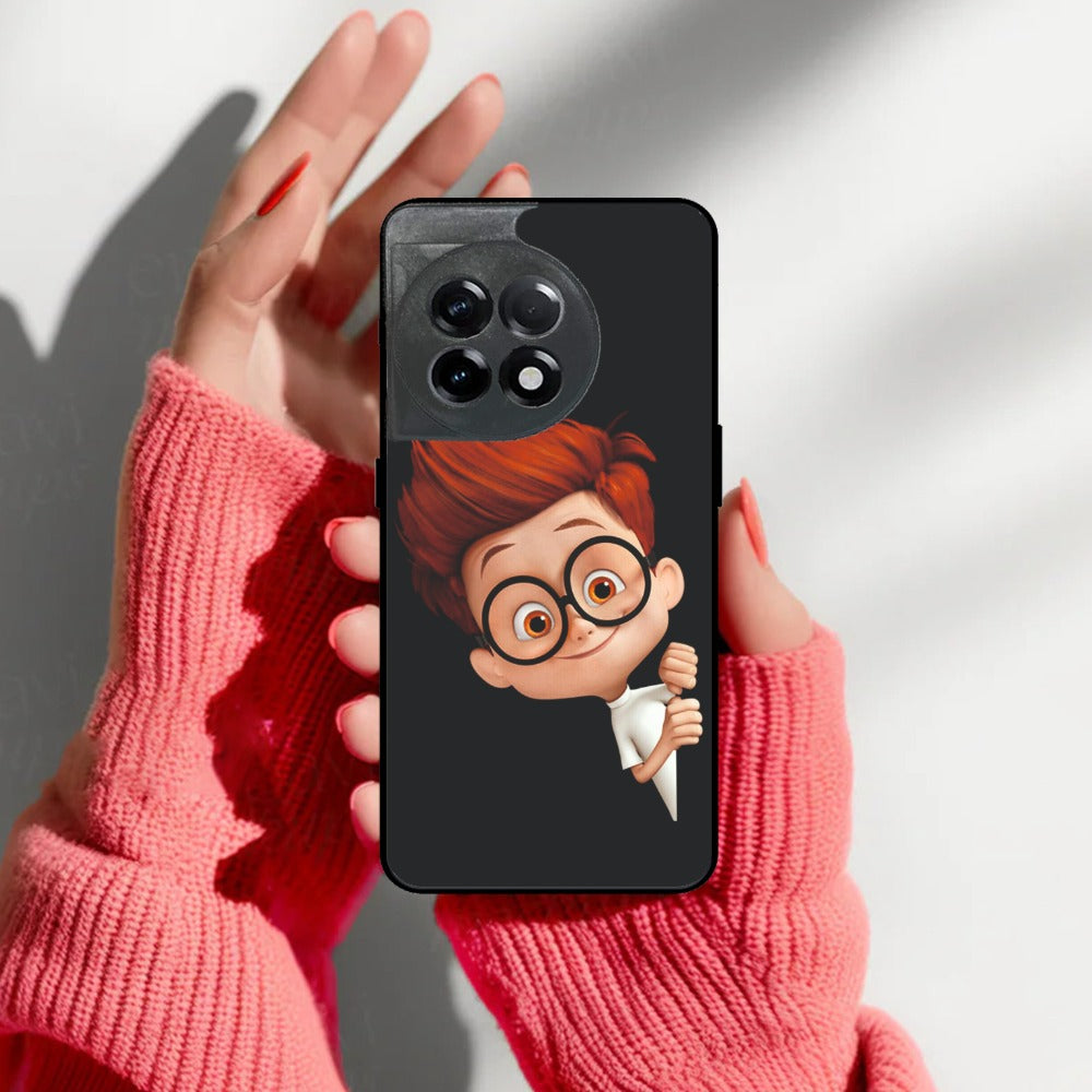 Cartoon Boy Glossy Metal Case Cover For OnePlus