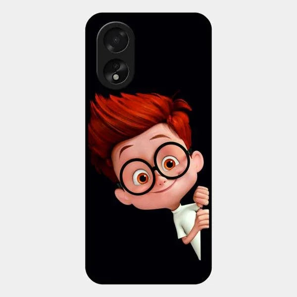 Cartoon Boy Glossy Metal Case Cover For Oppo A38