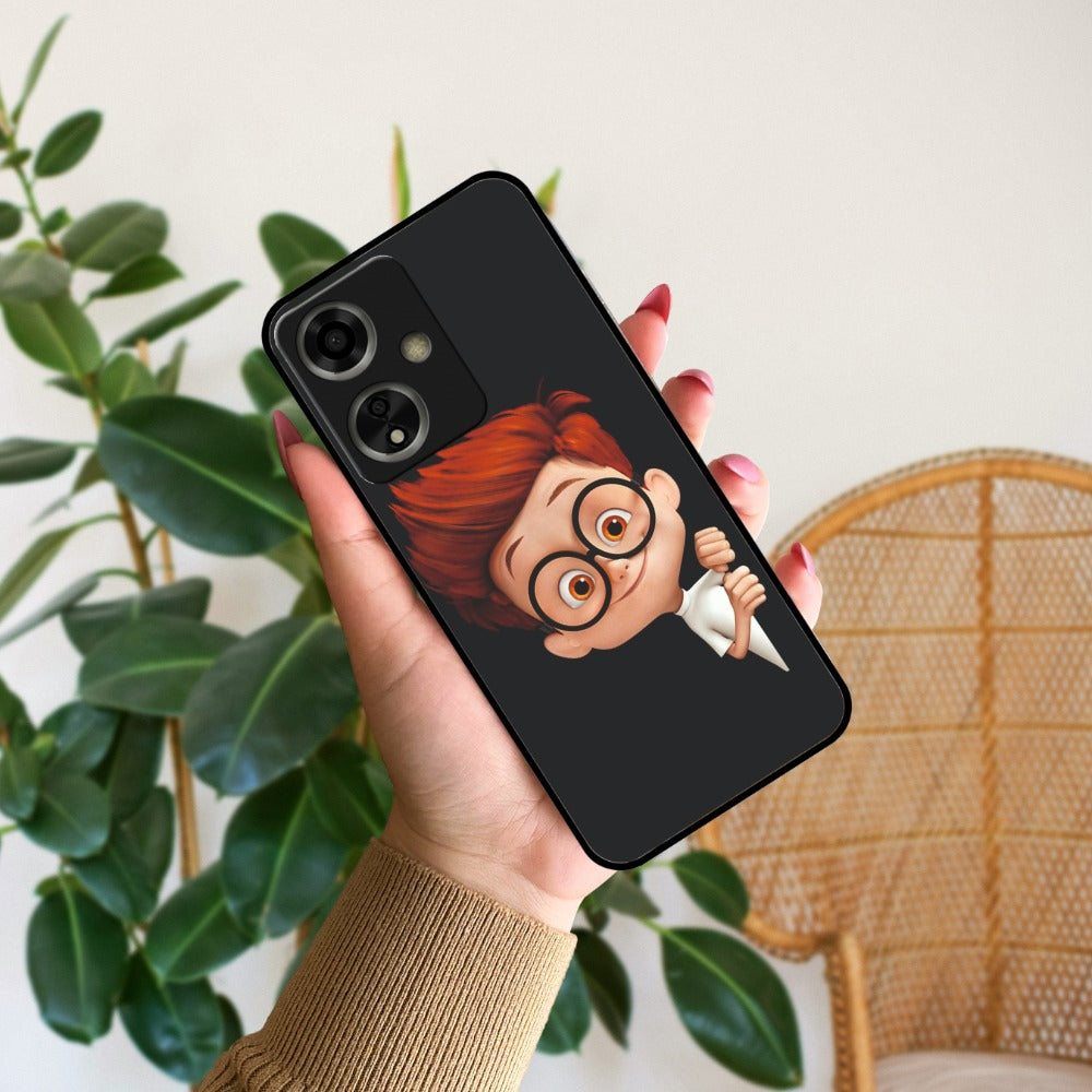 Cartoon Boy Glossy Metal Case Cover For Oppo
