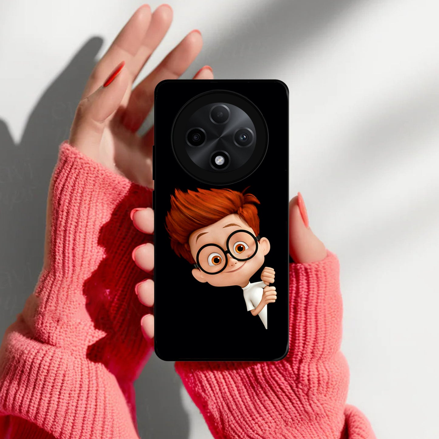 Cartoon Boy Glossy Metal Case Cover For Oppo