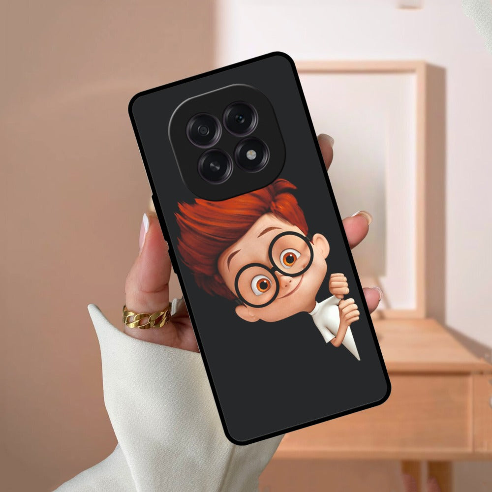 Cartoon Boy Glossy Metal Case Cover For Oppo