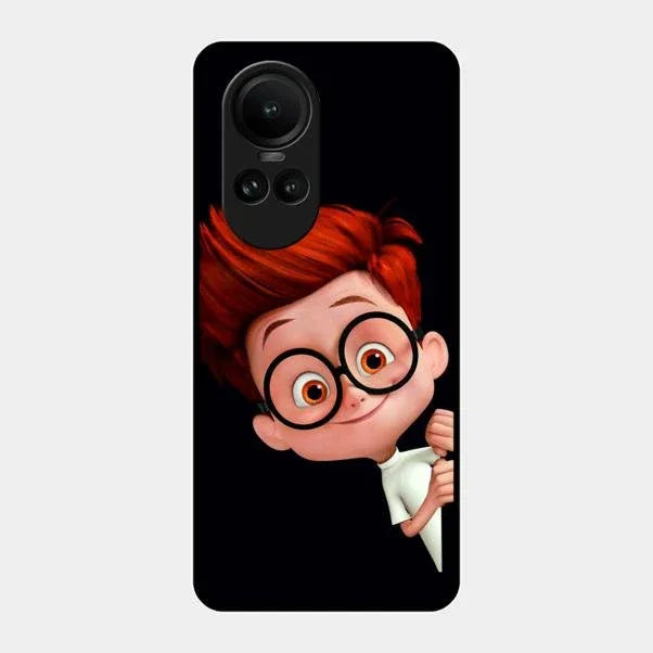 Cartoon Boy Glossy Metal Case Cover For Oppo Reno 10 5G