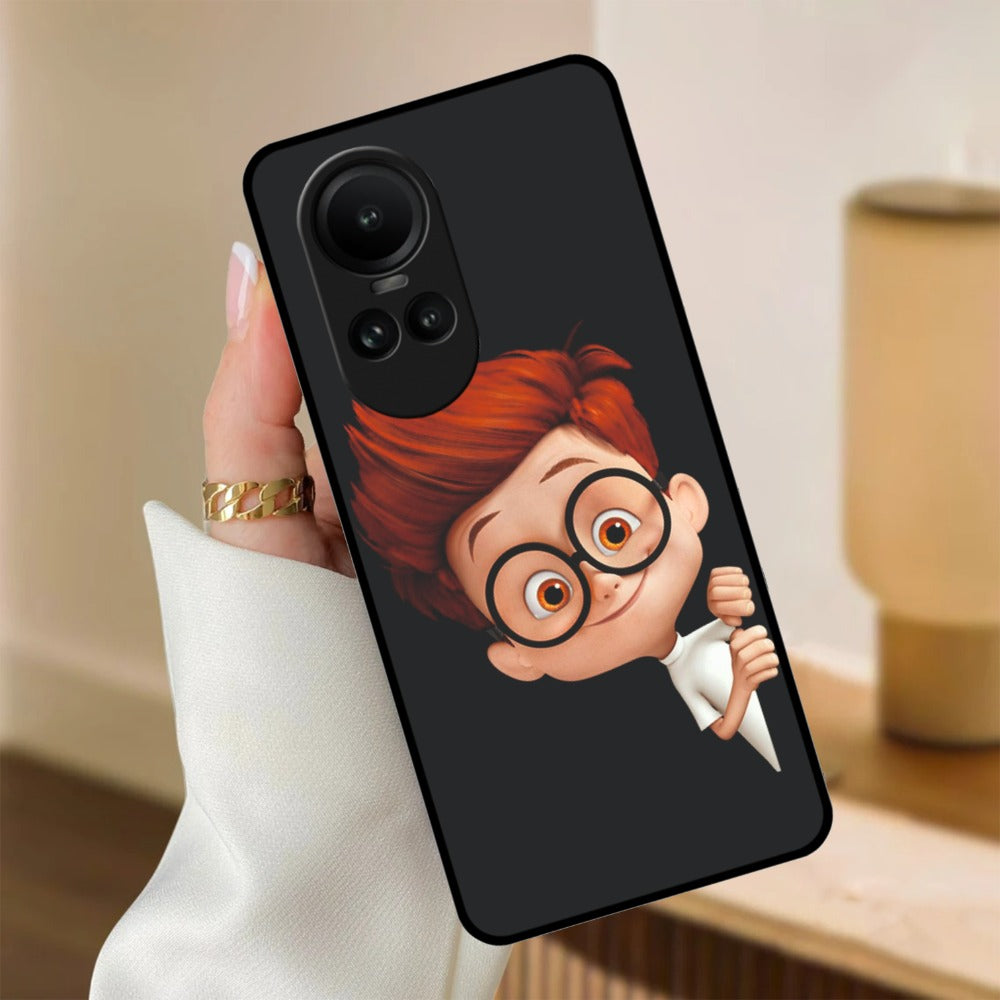 Cartoon Boy Glossy Metal Case Cover For Oppo