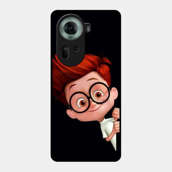 Cartoon Boy Glossy Metal Case Cover For Oppo Reno 11 5G
