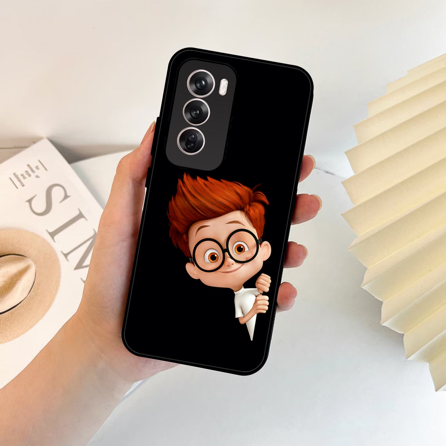 Cartoon Boy Glossy Metal Case Cover For Oppo