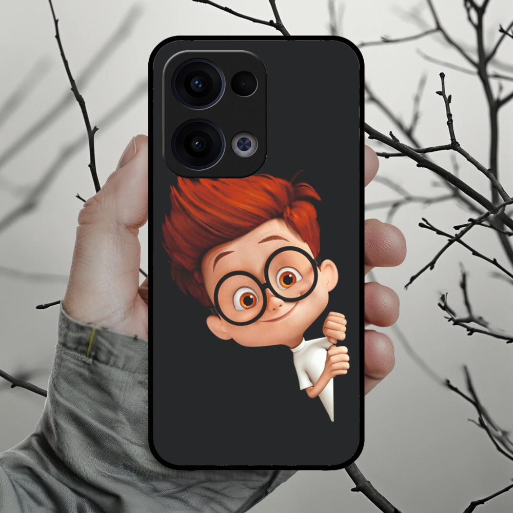 Cartoon Boy Glossy Metal Case Cover For Oppo