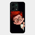 Cartoon Boy Glossy Metal Case Cover For Oppo Reno 14 5G