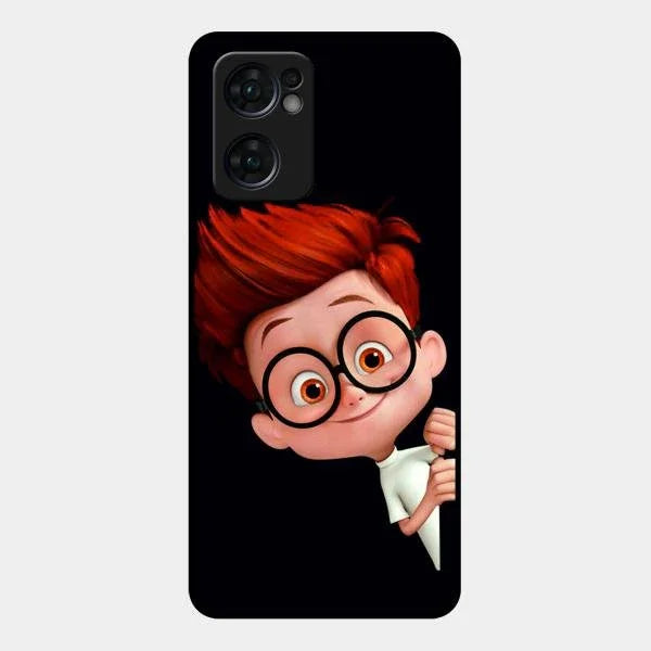 Cartoon Boy Glossy Metal Case Cover For Oppo Reno 7 5G