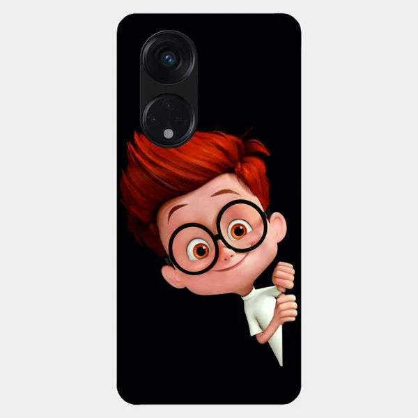 Cartoon Boy Glossy Metal Case Cover For Oppo Reno 8T 5G