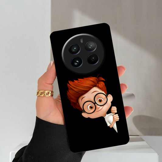 Cartoon Boy Glossy Metal Case Cover For Realme