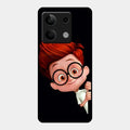 Cartoon Boy Glossy Metal Case Cover For Redmi Note 13 5G