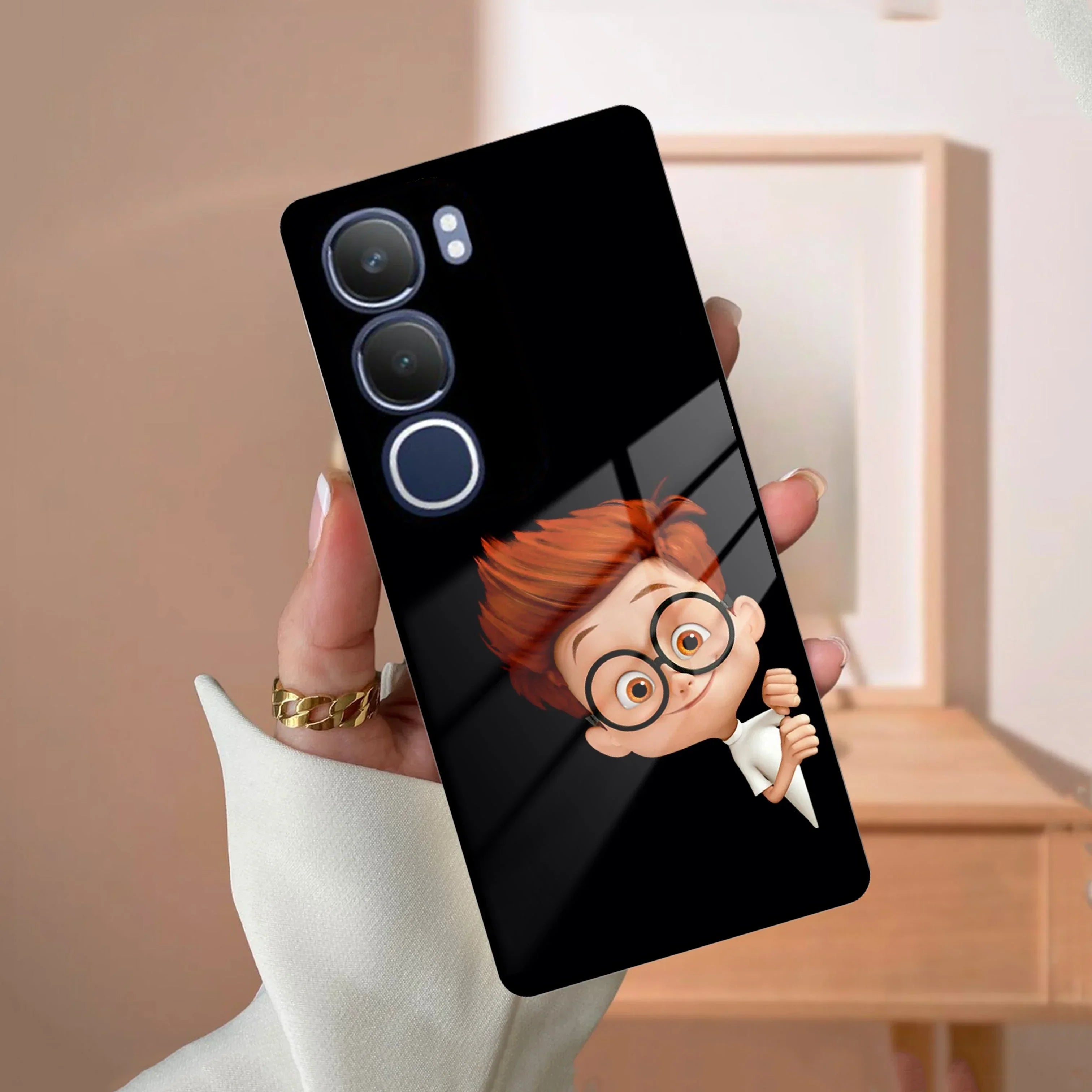 Cartoon Boy Glossy Metal Case Cover For Vivo - ShopOnCliQ