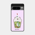 Cartoon Matcha Tea We Bare Bears Glossy Metal Case Cover For Google Pixel 8 Pro 5G