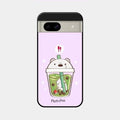 Cartoon Matcha Tea We Bare Bears Glossy Metal Case Cover For Google Pixel 8A 5G