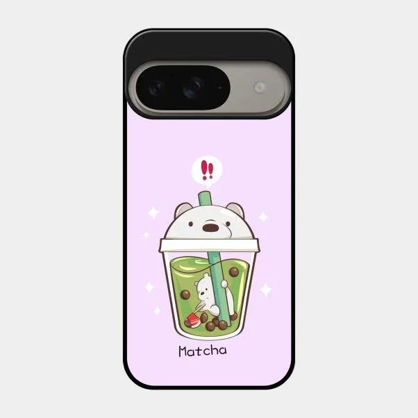 Cartoon Matcha Tea We Bare Bears Glossy Metal Case Cover For Google Pixel 9 5G