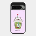 Cartoon Matcha Tea We Bare Bears Glossy Metal Case Cover For Google Pixel 9 Pro 5G