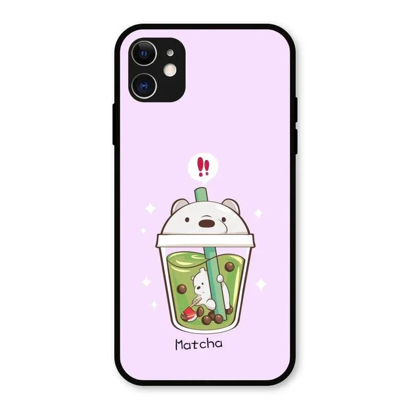 Cartoon Matcha Tea We Bare Bears Glossy Metal Case Cover For iPhone 11