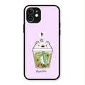 Cartoon Matcha Tea We Bare Bears Glossy Metal Case Cover For iPhone 12