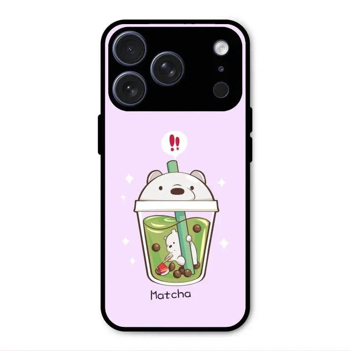 Cartoon Matcha Tea We Bare Bears Glossy Metal Case Cover For iPhone 17 Pro