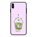 Cartoon Matcha Tea We Bare Bears Glossy Metal Case Cover For iPhone XS Max