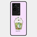 Cartoon Matcha Tea We Bare Bears Glossy Metal Case Cover For Iqoo 11 5G