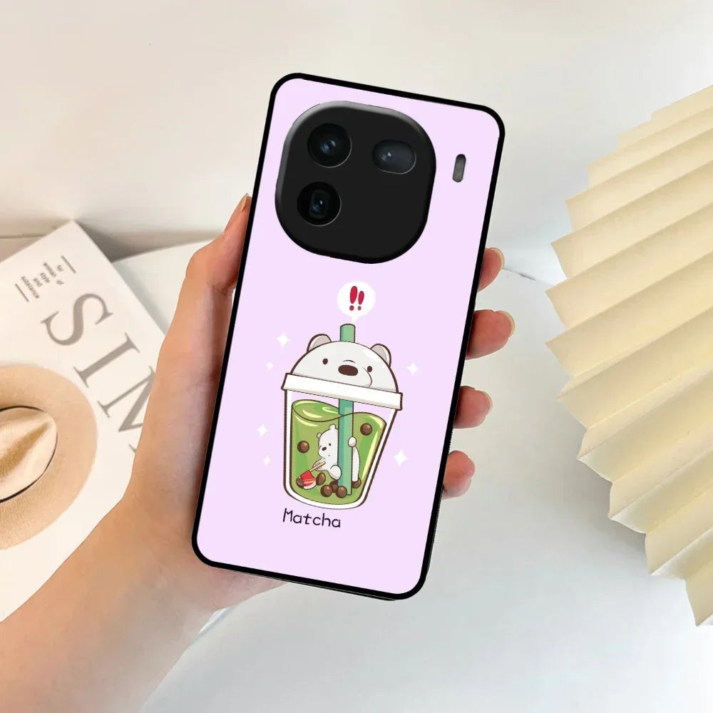 Cartoon Matcha Tea We Bare Bears Glossy Metal Case Cover For Vivo - ShopOnCliQ